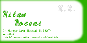 milan mocsai business card